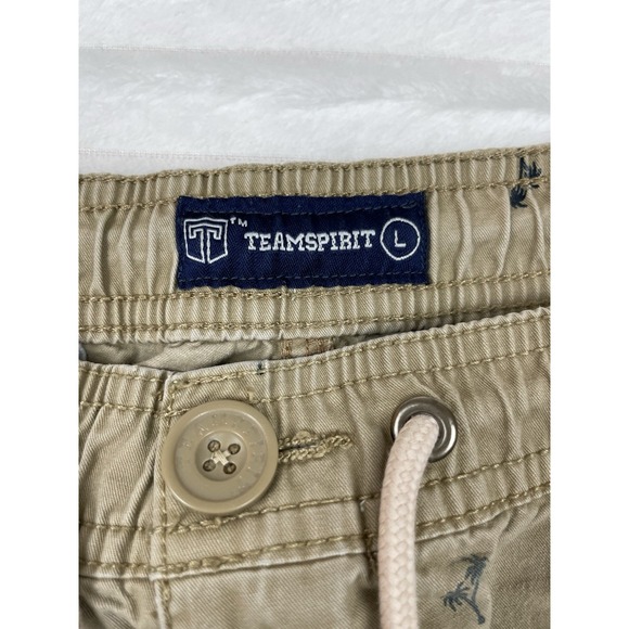 Teamspirit Men's Comfy Casual Pull On Shorts Khaki Size Large 100% Cotton Preppy - Picture 3 of 11